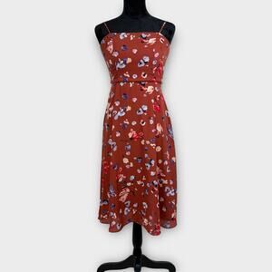Hutch Declan Fit and Flare Dress Size 2 Floral Rust Brown Summer Cottage - READ